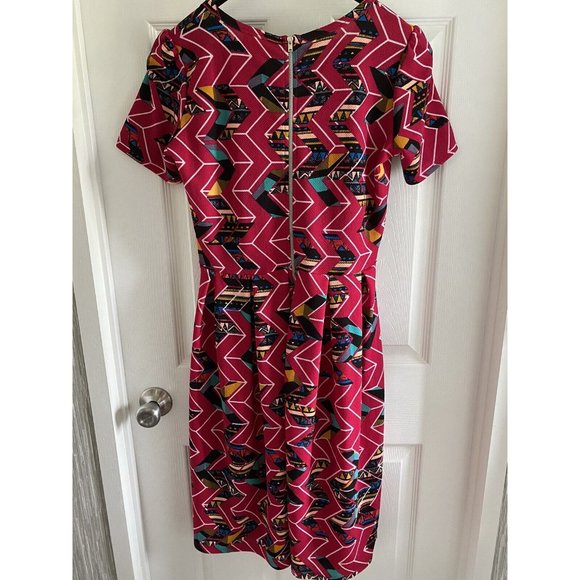 Lularoe Spring Summer Dress Size Medium Magenta Art EUC!!! - Picture 4 of 5